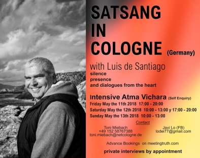 THREE-HOUR INTRODUCTION TO ATMA VICHARA IN COLOGNE (Germany), May 11th 5:00PM, 2018